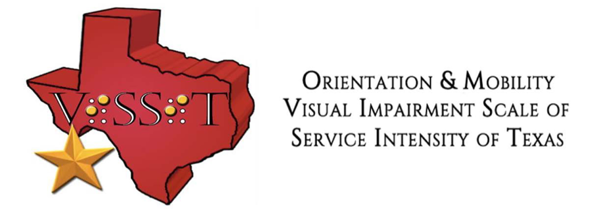 Orientation & Mobility Visual Impairment Scale of Service Intensity of Texas Logo