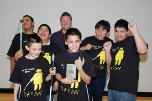 Photo of the TSBVI Champion Robotics Team--the DotBots