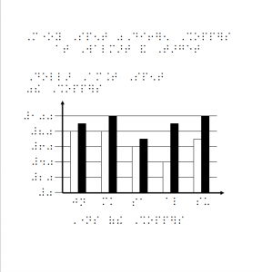 Screen shot of a tactile graphic section document that is translated into braille.