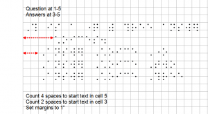 Part of a word document with the Gridline Activated.