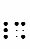 two braille cells, dots 4,5,6 and dots 1,4,6