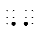 two braille cells, dot 6 and dot 3